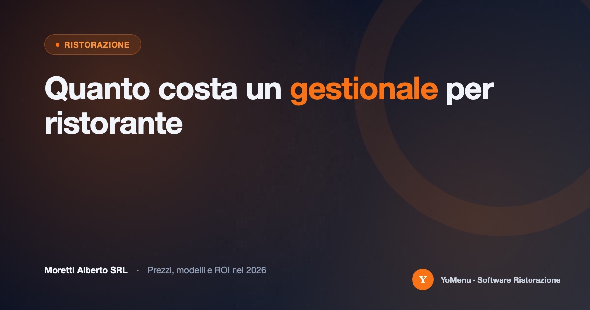Quanto costa un gestionale per ristorante: prezzi, modelli e ROI nel 2026
